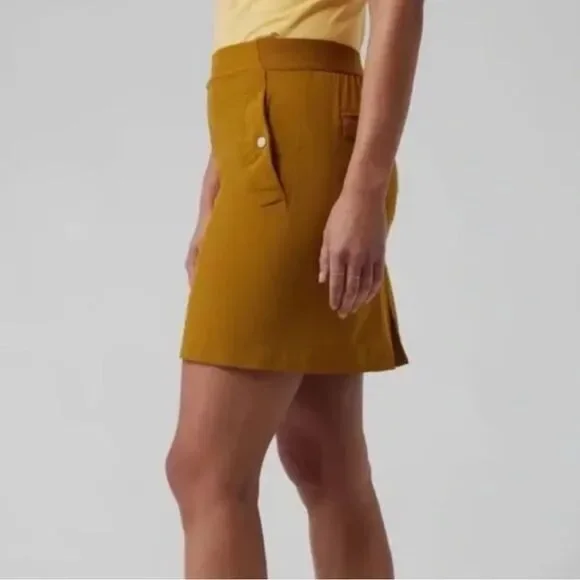 NWT Athleta Mustard Color Vienna Cargo Skort Size 16 - Picture 3 of 6